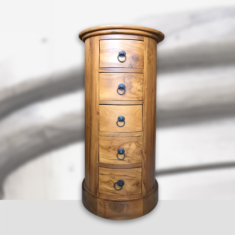 Asiatischste Kommode Barrel | Eckschrank rund | zylindrischer 100cm