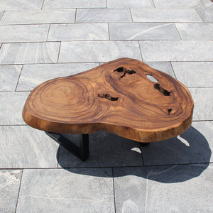 Couchtisch Akazie massiv – Baumscheibe Tisch 105x72 dunkel | Schweiz kaufen