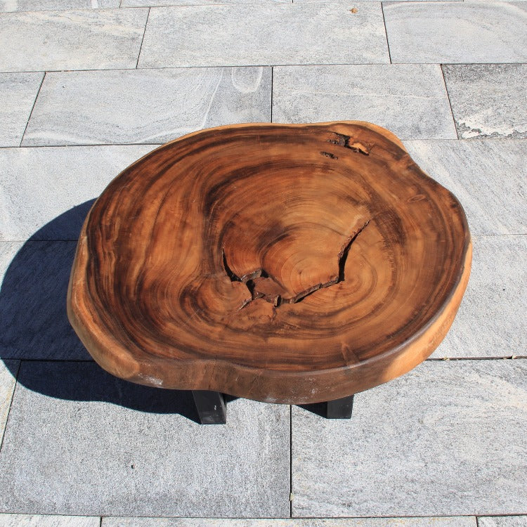 Couchtisch aus Baumstamm, rund Salontisch, Baumscheibe Tisch 84cm
