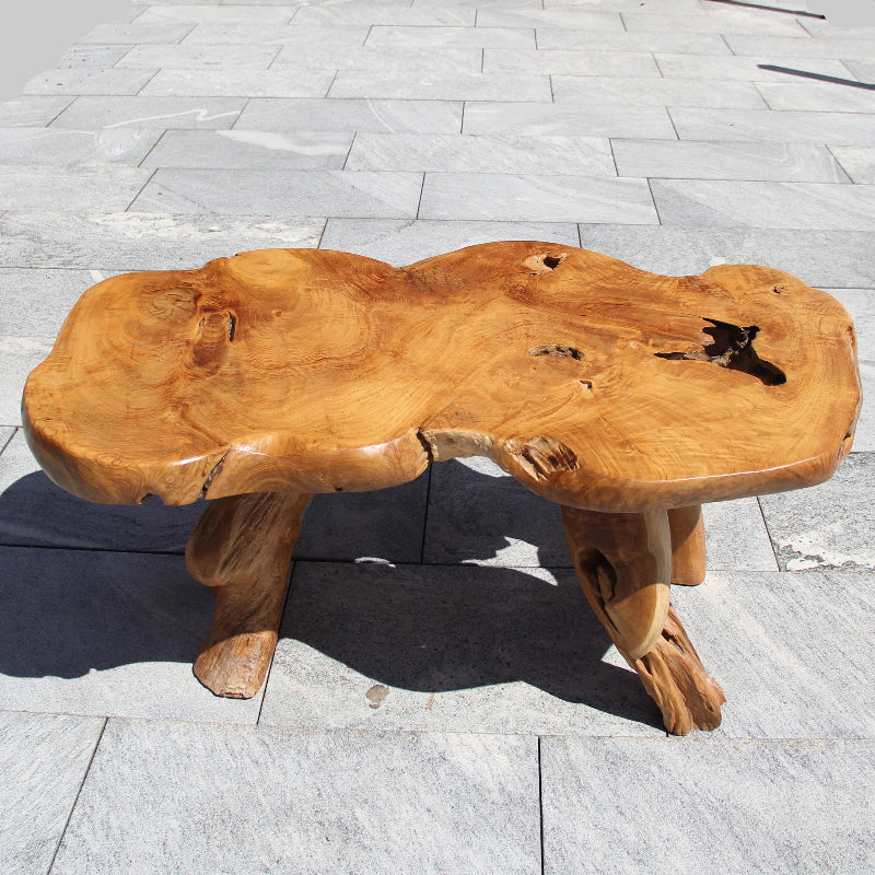 Rechteckiger Couchtisch aus massivem Teak, Naturholz, Schweiz kaufen