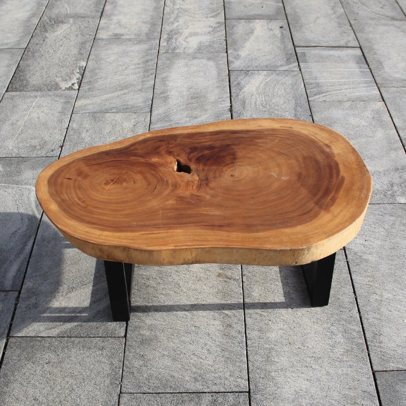 Salontisch Holz massiv, Baumstamm Couchtisch, Couchtisch Baumscheibe 114cm