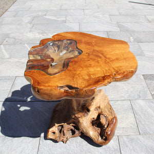 Wurzeltisch Teak: Stabilität, Glasauflage, Fußschutz & Sonne/Bodenheizung