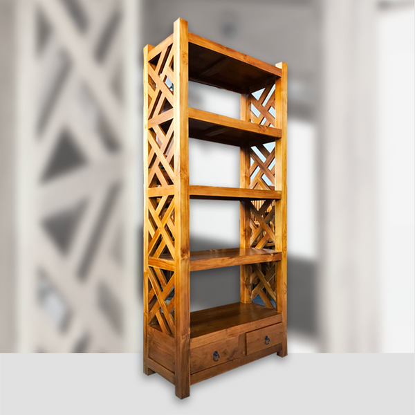 Bücherregal | Massives Teakholz | asiatische Möbel | Holzregal 180 cm