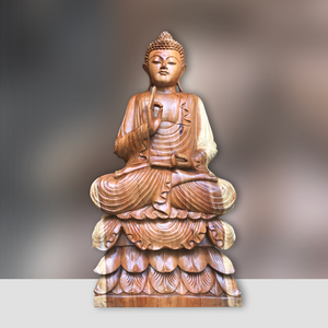 Buddha Deko | Buddha aus Teakholz | Buddha Figur | Holzskulptur 100cm