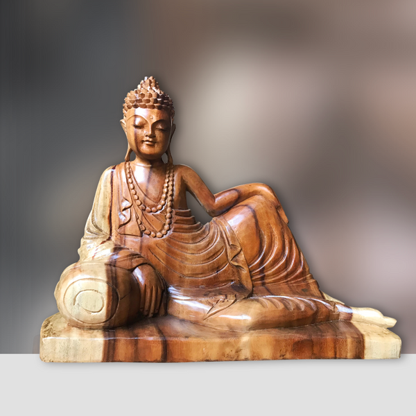 Buddha Deko | Buddha Figur | Buddha Teakholz | Holzskulptur 50*50cm