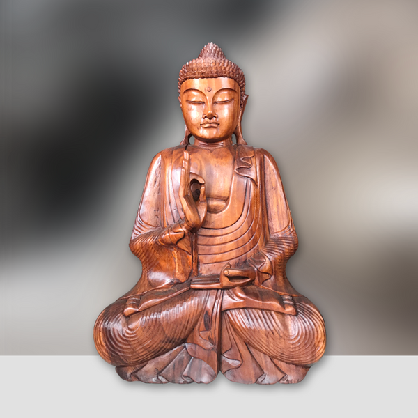 Buddha Deko | Buddha-Statue | Holzskulptur Buddha