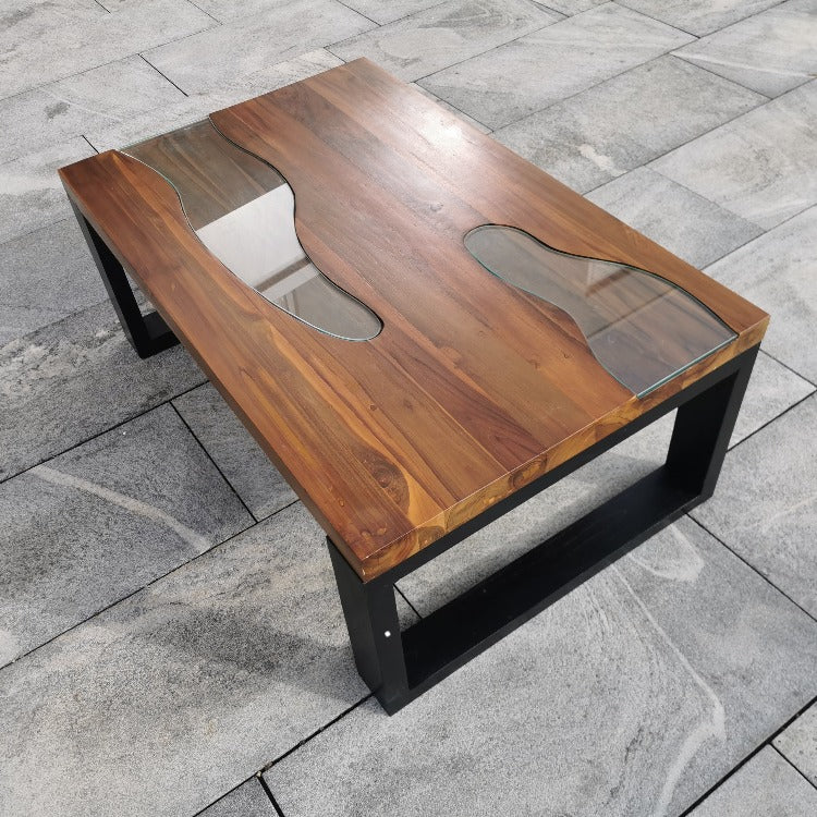 Salontisch Holz, Couchtisch rechteckig, Kaffeetisch massivholz 110