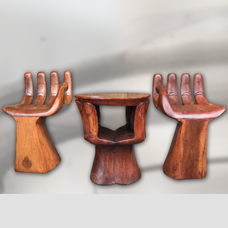 Kaffee Tisch und Stuhl, Balkontisch, Akazie Holz, Buddha Hand Stil