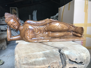 Buddha Deko | Buddha aus Teakholz | Holzskulptur 80*30cm