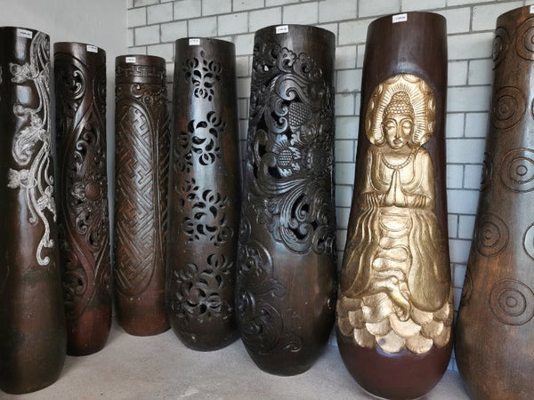 große Vasen Dekoration | Baumstamm Deko | Drachen | Holzstamm | Säule 200X60CM