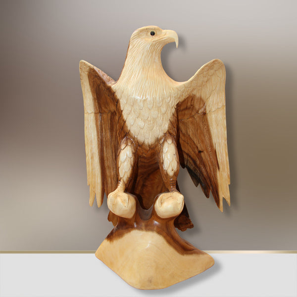 Adler Deko | Adler Statue | Adler Teakholz | Adler Skulptur Holz 50cm