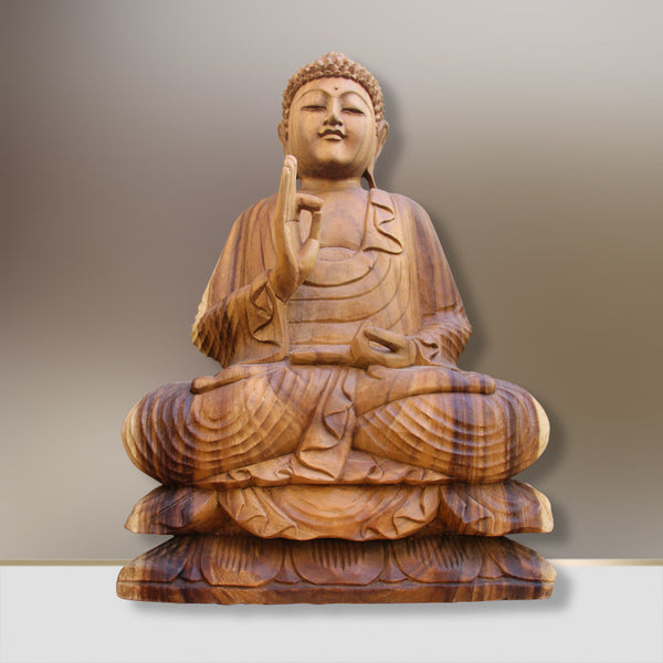 Buddha Deko | Buddha aus Teakholz | Holzskulptur 50cm  