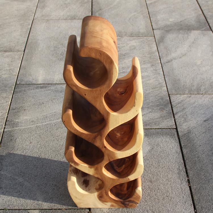 3er-Set: Weinständer aus Holz, kleiner Weinständer, Baumstamm-Design 4