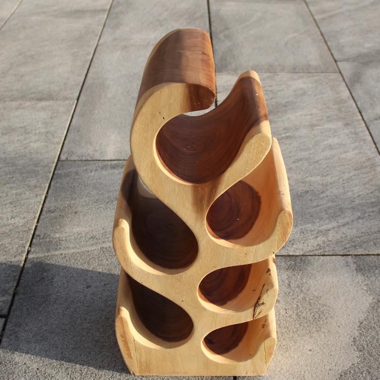 3er-Set: Weinständer aus Holz, kleiner Weinständer, Baumstamm-Design 5