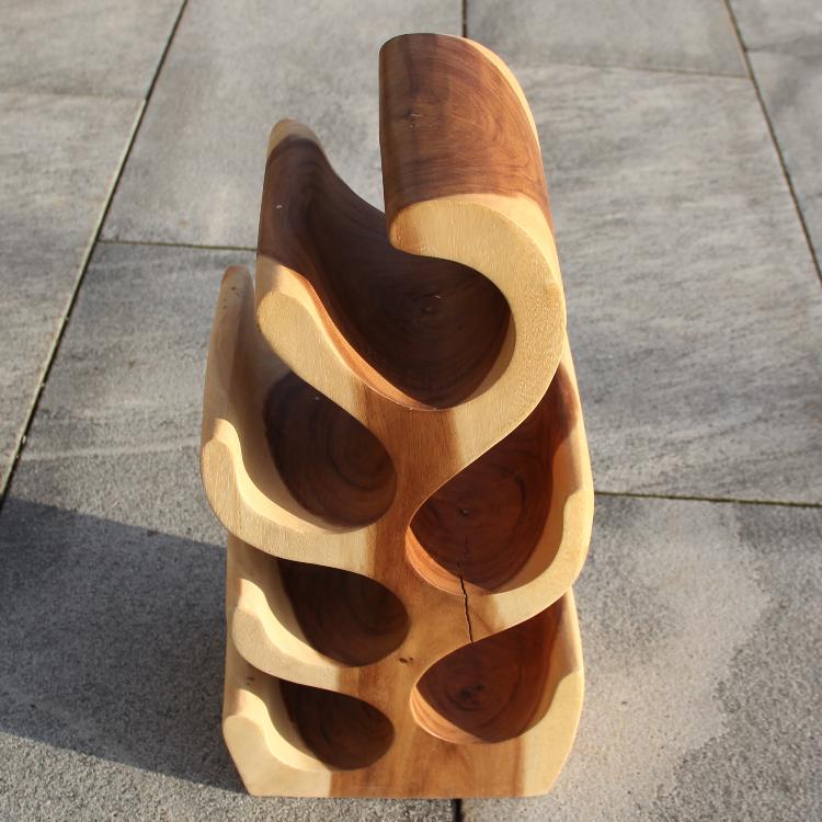 3er-Set: Weinständer aus Holz, kleiner Weinständer, Baumstamm-Design 6