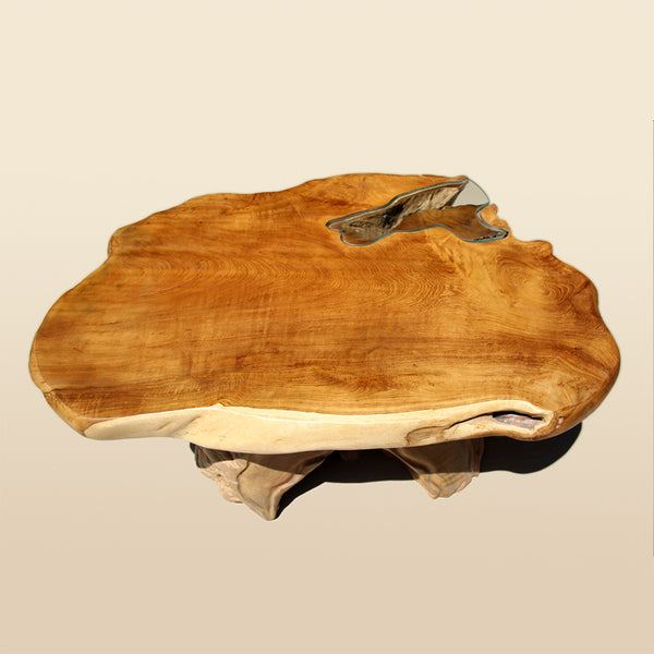 Teakholz | Designer Couchtisch | Salontisch Holz massiv | Wurzel 106cm