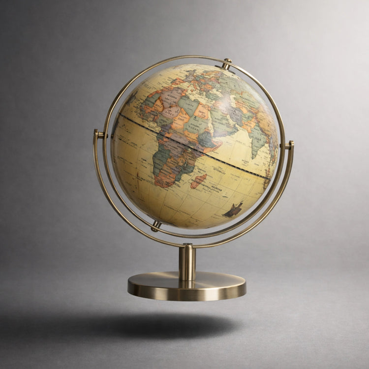 Antik Globus 30 cm mit Metallgestell – Design Weltkugel Deko fürs Büro & Wohnzimmer, Globus online kaufen Schweiz im Deko Shop Zürich