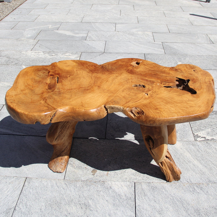 Baumkante Couchtisch Teak – Rechteckig & Massiv | Schweiz kaufen