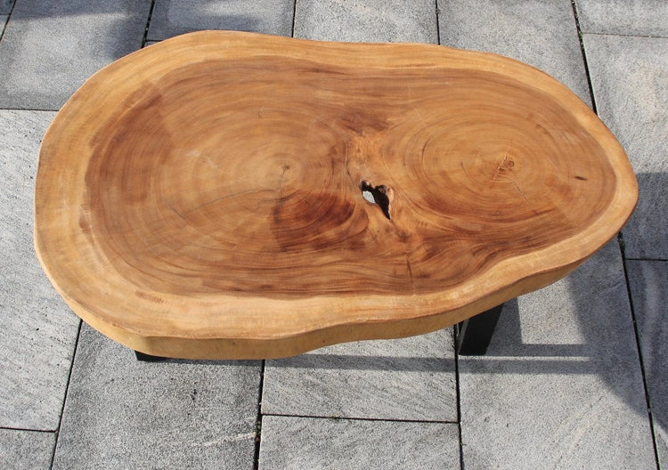 Baumstamm Tisch aus einem Stück, Baumscheibe Couchtisch 114cm