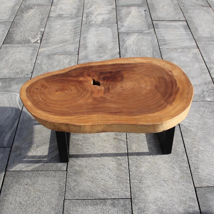 Baumstamm Tisch aus einem Stück, Couchtisch aus Baumscheibe 114cm