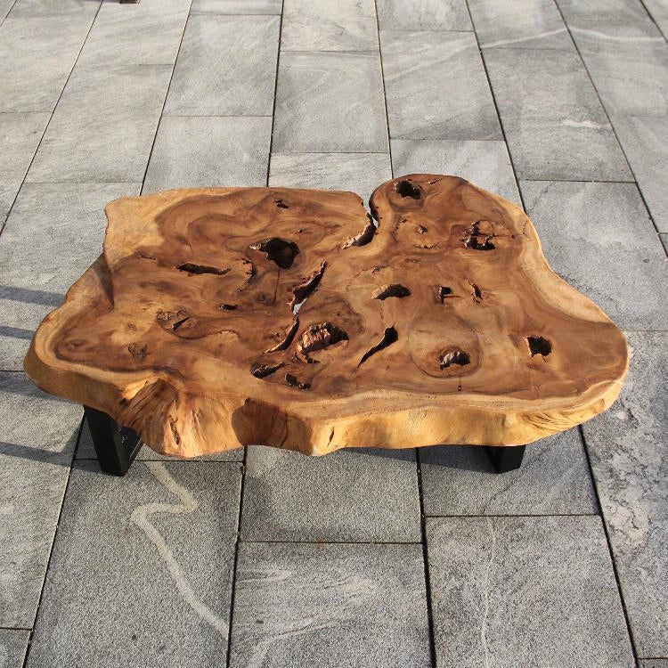 Naturholz Baumstamm Tisch aus einem Stück, Baumscheibe Couchtisch
