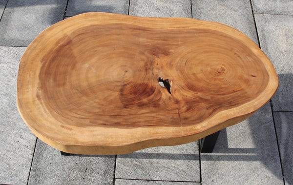 Baumstamm Tisch aus einem Stück, Couchtisch aus Baumscheibe 114cm