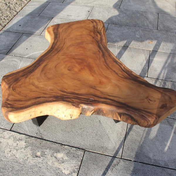 Baumstammtisch Holz, Baumscheibe Couchtisch mit unregelmäßiger Form