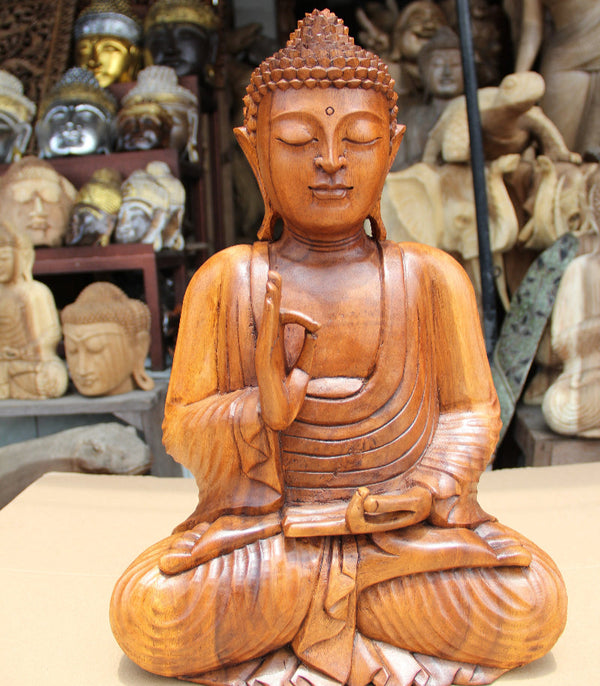 Buddha Statue kaufen – Handgeschnitzt aus Holz, Schweiz kaufen