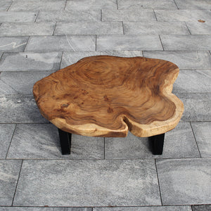 Couchtisch Akazie – Baumscheibe 110×100 cm, 8cm stark, Baumkante, Unikat
