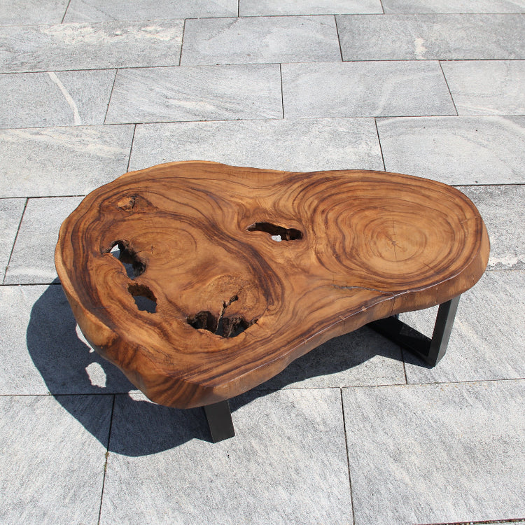 Couchtisch Akazie massiv – Baumscheibe Tisch 105x72 dunkel | Schweiz kaufen
