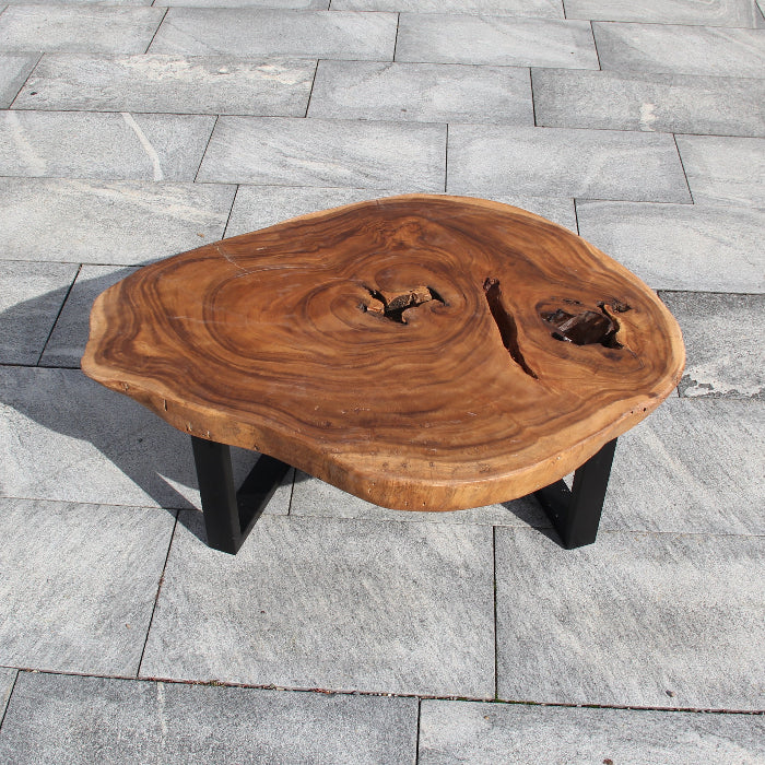 Couchtisch Baumstamm, Baumkante Couchtisch, Robuste Struktur 105cm
