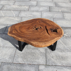 Couchtisch Baumstamm, Baumkante Couchtisch, Robuste Struktur 105cm