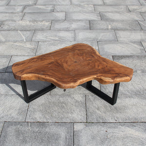 Couchtisch Holz – Akazie Baumscheibe 121×80 cm, Baumkante, Unikat