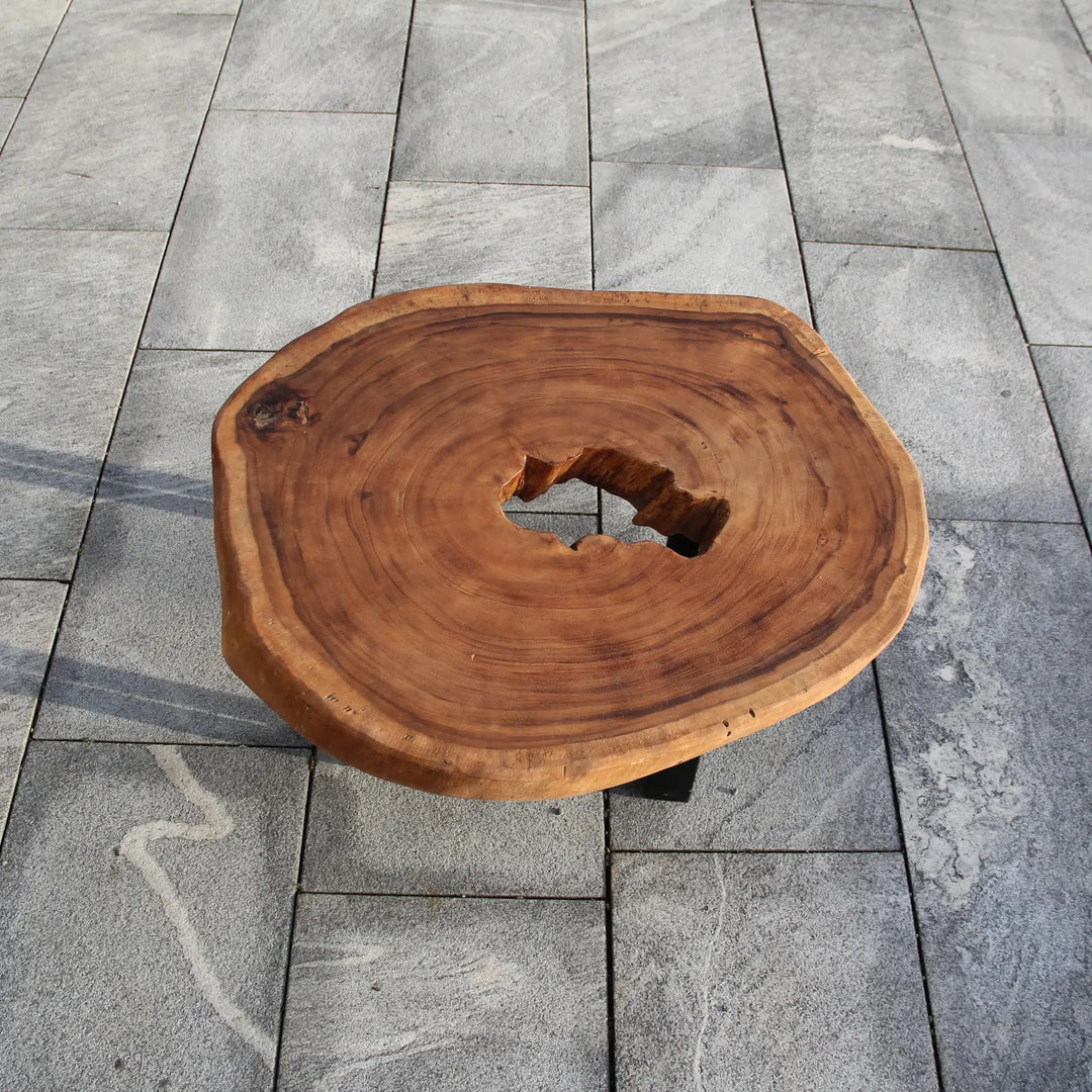 Couchtisch Holz, Salontisch rund 75cm, Couchtisch für kleine Räume