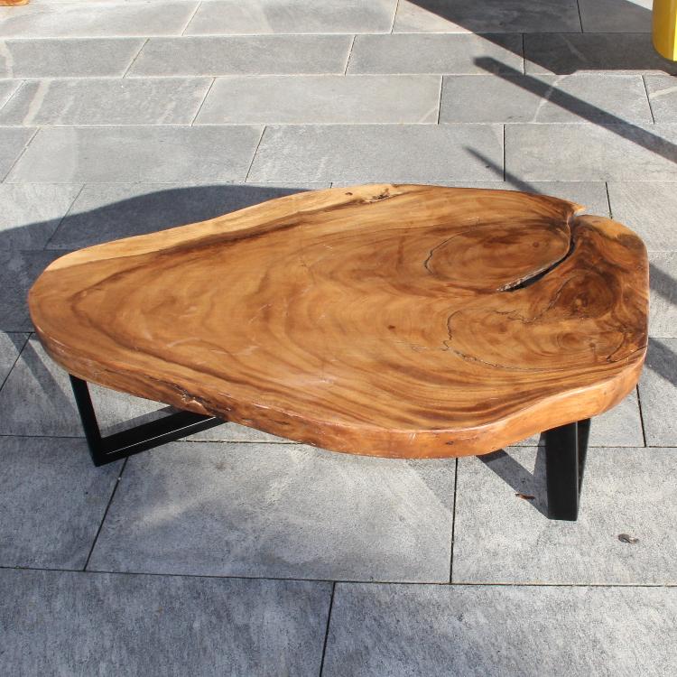 Couchtisch Holzstamm, Baumstrunk, Tisch aus einem Baumstamm 126cm