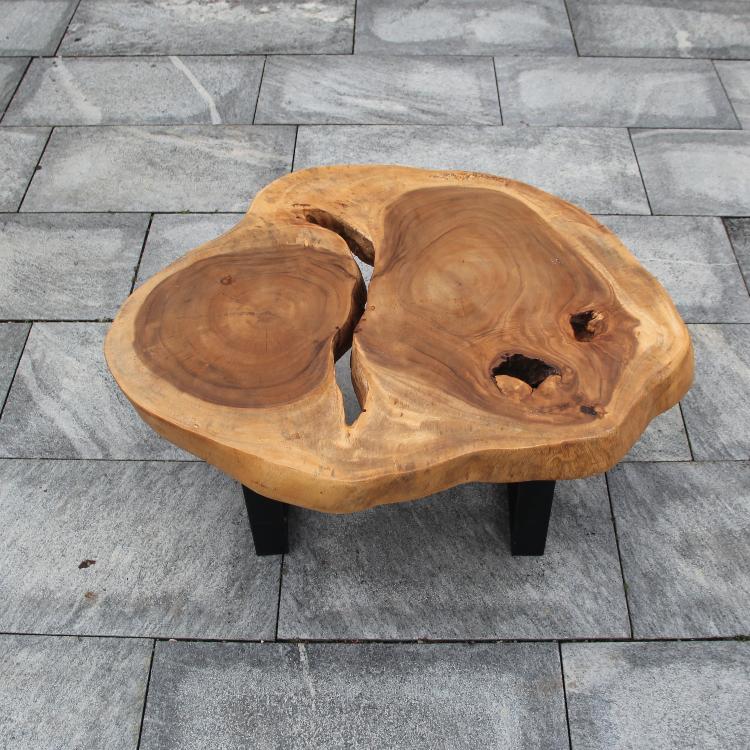 Couchtisch mit 8cm Tischplatte, Holzstammtisch, Baumscheibe Tisch