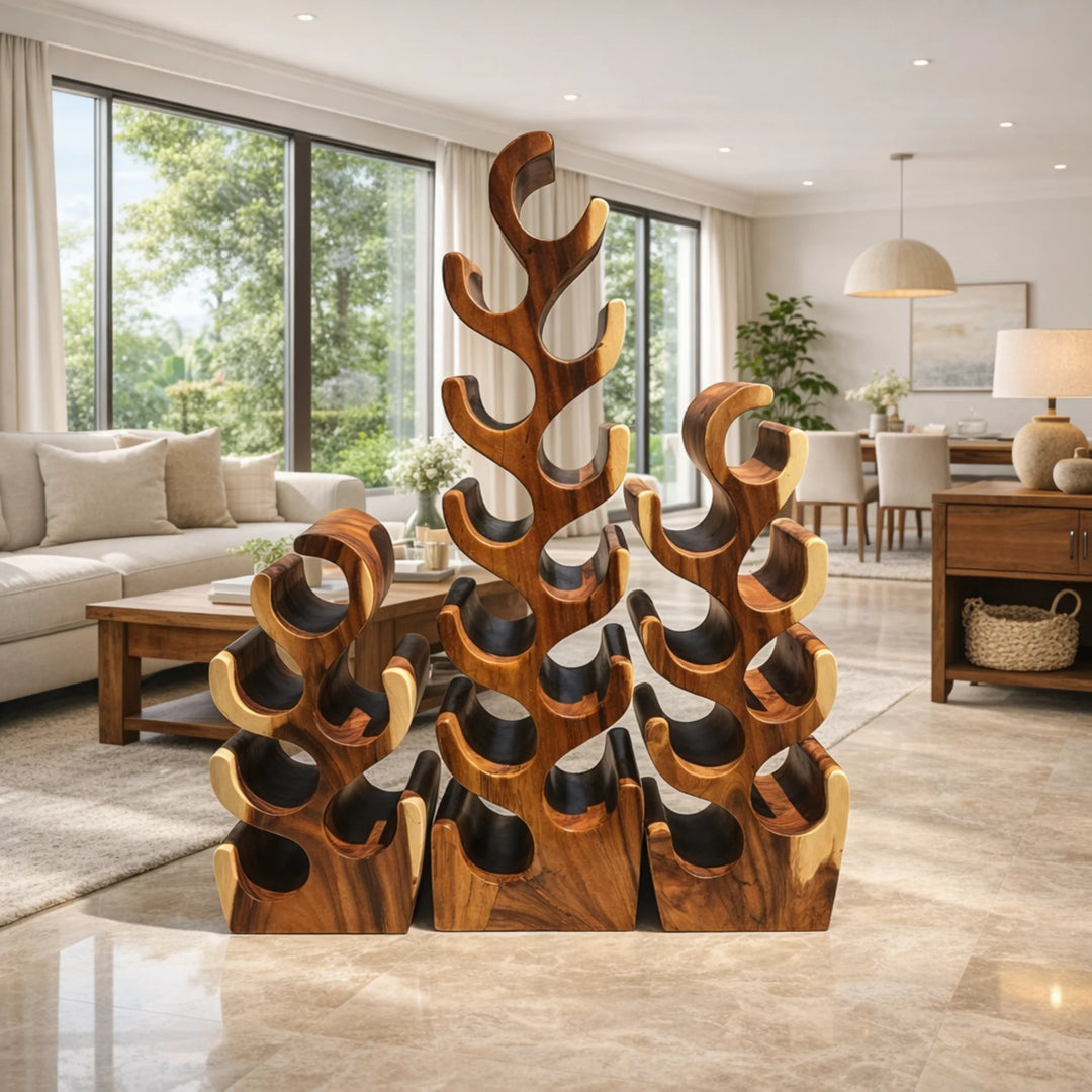 Weinregal Massivholz Akazie – Design Weinregal in Kaktusform kaufen Schweiz