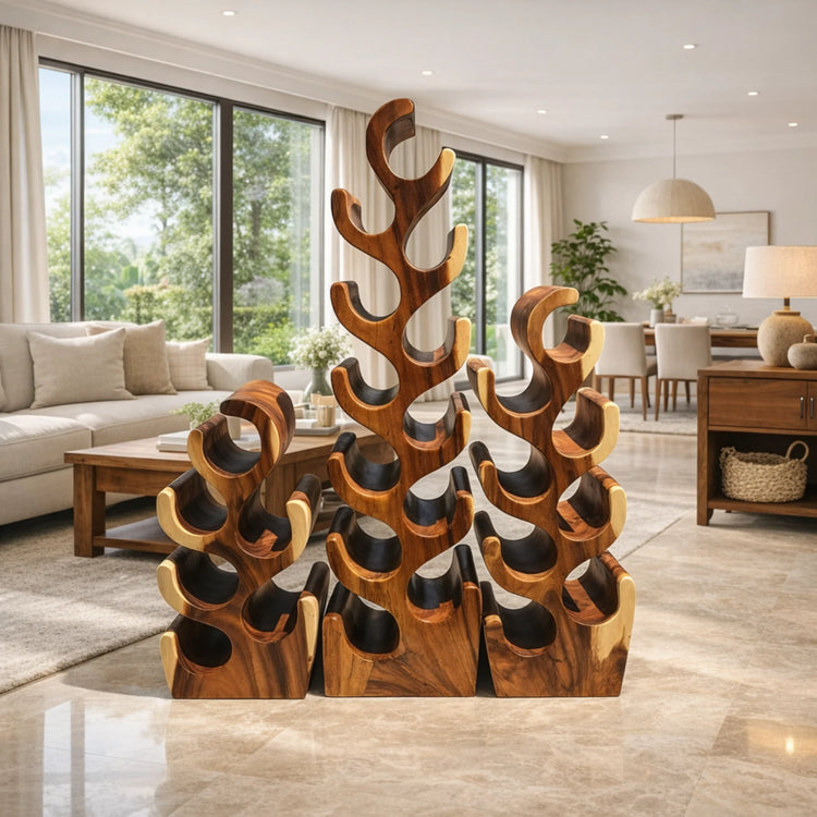 Weinregal Massivholz Akazie – Design Weinregal in Kaktusform kaufen Schweiz