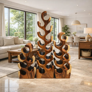 Weinregal Massivholz Akazie – Design Weinregal in Kaktusform kaufen Schweiz