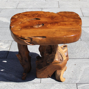 Dunkler Couchtisch mit Naturkante | Massivholz Teak, Schweiz kaufen