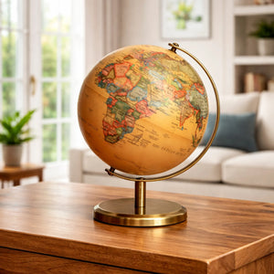 Antik Globus Deko 20 cm – kleiner Vintage-Globus als Tisch- und Büro-Deko für Wohnzimmer, Home-Office oder Chefbüro, edles Geschenk für Reisefans, Lehrer und Geschäftsleute, online kaufen im Deko Shop Zürich, Schweiz