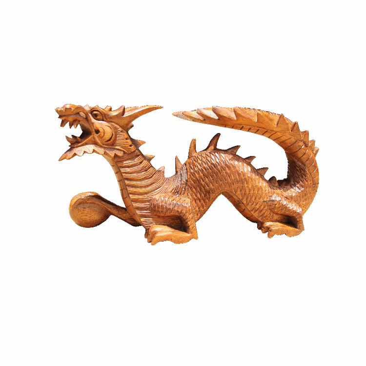 Handgeschnitzter Drache aus Akazie | Asiatische Holzfigur kaufen Schweiz