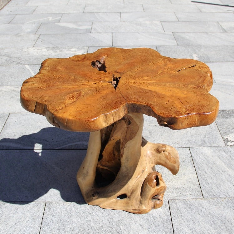 Beistelltisch Holz, Esstisch klein, Rustikaler Gartentisch, Kleiner Holztisch
