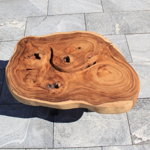 Baumscheibe Couchtisch, Baumstamm Tisch, Holzstamm Salontisch 98cm