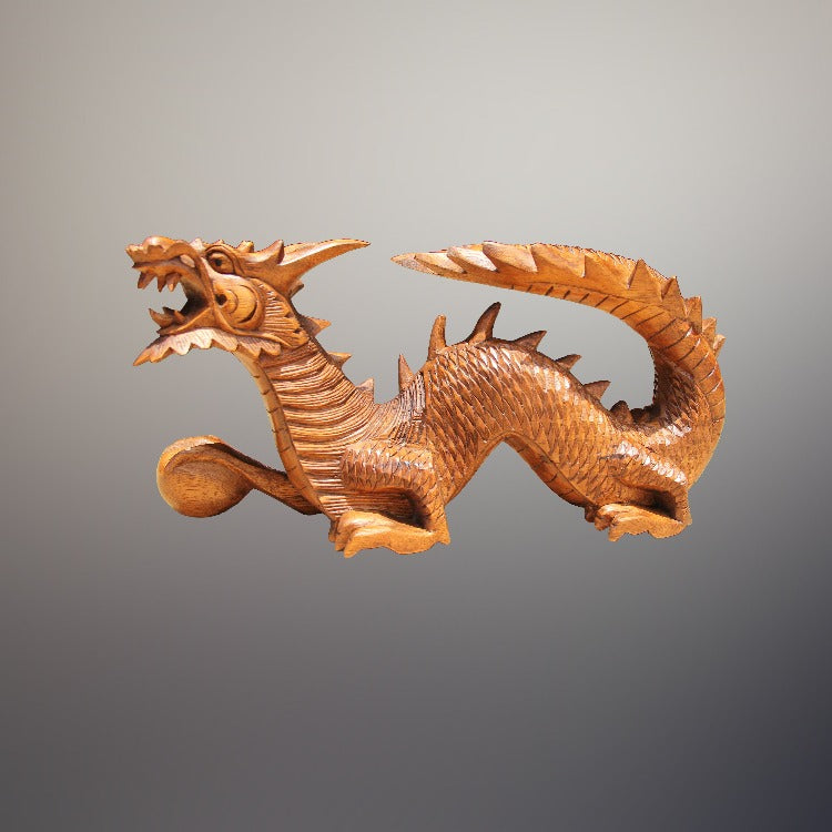Drachen Deko, Tisch Deko, Drachen Statue, Drachen aus massiv Holz