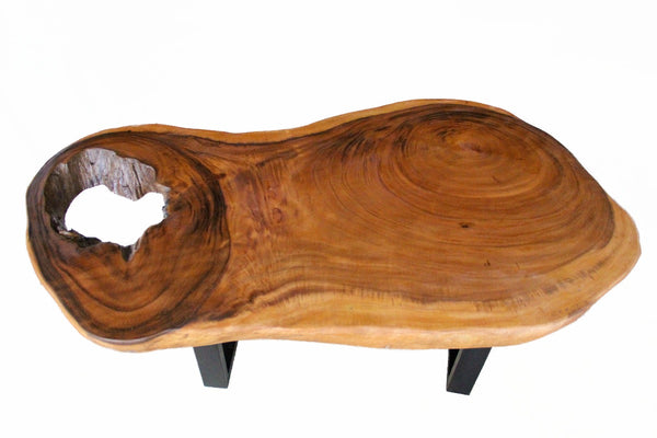 Salontisch Holz massiv, Tisch Wohnzimmer, Holz Couchtisch 128cm