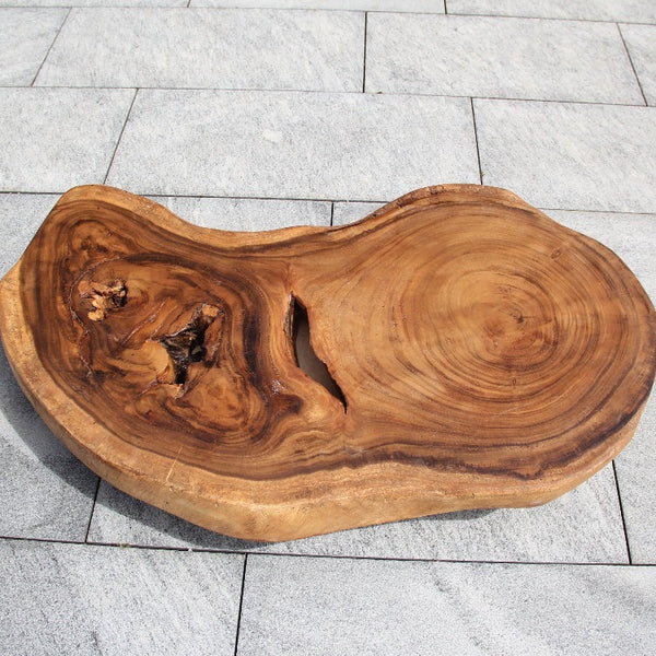 Naturholz Tisch | Baumscheibe Designertisch | Baumstamm 110X75cm