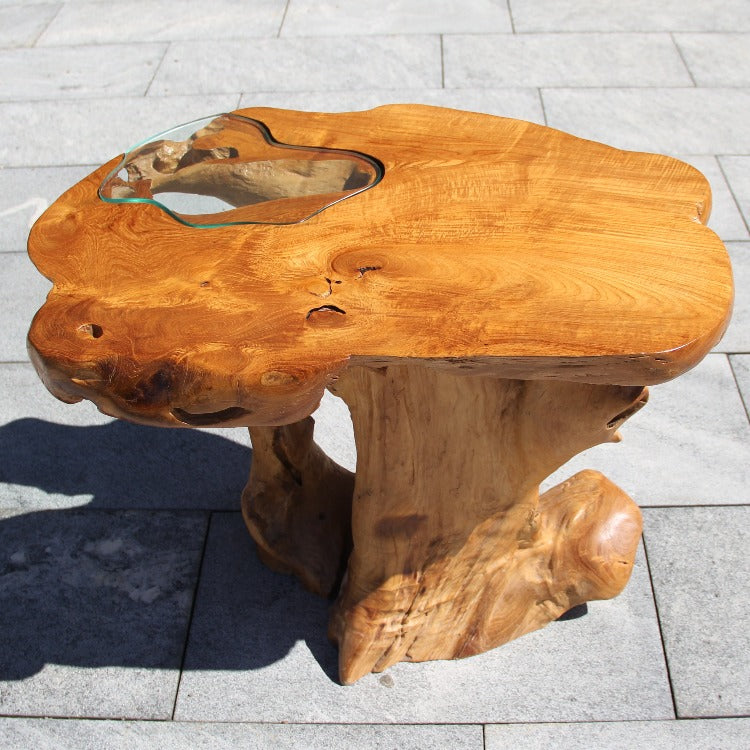 Kaffeetisch massiv, Klein Holztisch, Couchtisch höhe 65cm, Wurzelholz