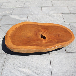 Couchtisch oval, Holzstamm Tisch ovaler, oval Baumscheibe Salontisch