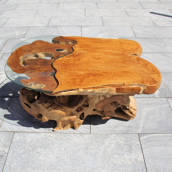 Wurzeltisch Couchtisch | Wurzel Tisch | Salontisch Holz massiv 102cm